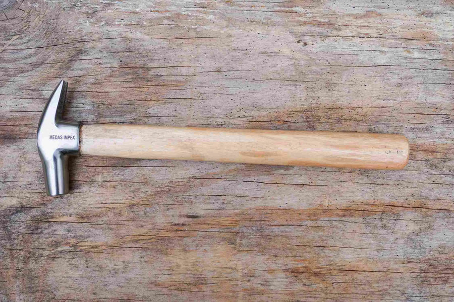 13" Horse Hoof Nail Hammer Farrier Tool For Horse Shoe- Silver Color With Wooden Handle - NewEngland Tack
