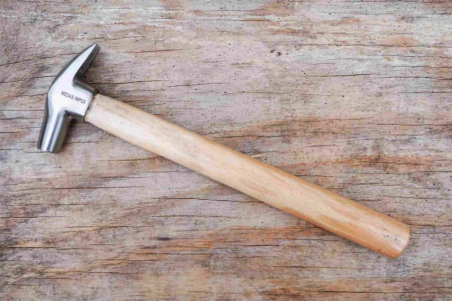 13" Horse Hoof Nail Hammer Farrier Tool For Horse Shoe- Silver Color With Wooden Handle - NewEngland Tack