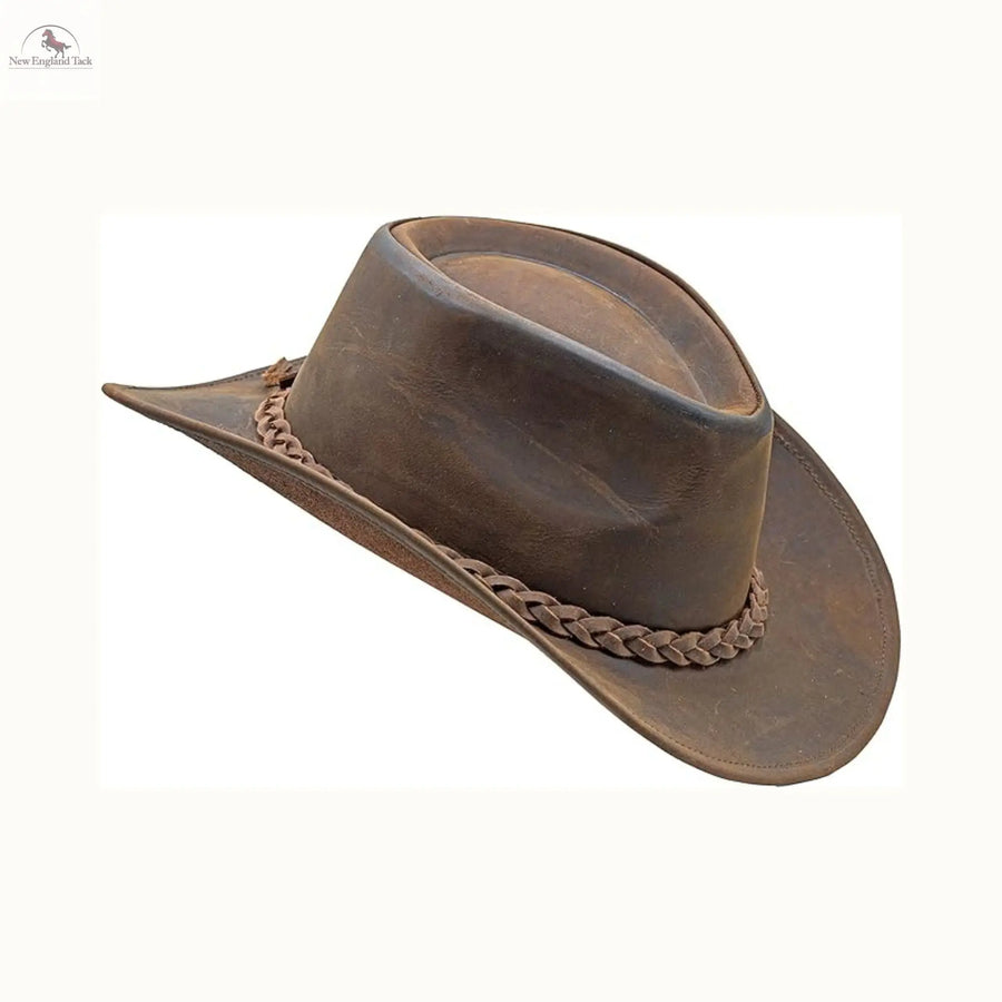 Leather Cowboy Hat Western Style Genuine Premium Leather Hats for Men NewEngland Tack