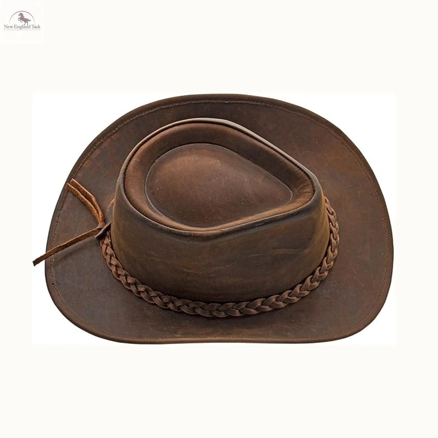 Brown Oiled Leather Western Hats: Weekend Walker USA Made