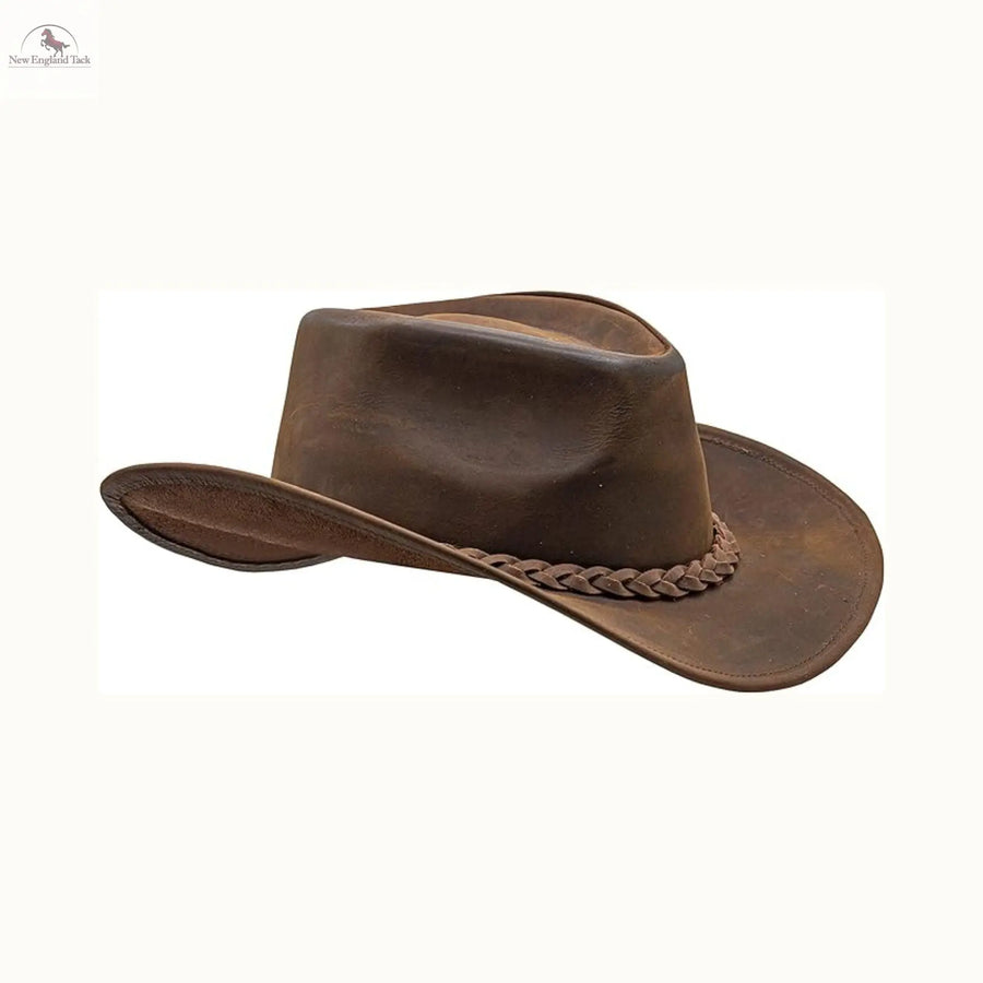 Leather Cowboy Hat Western Style Genuine Premium Leather Hats for Men NewEngland Tack