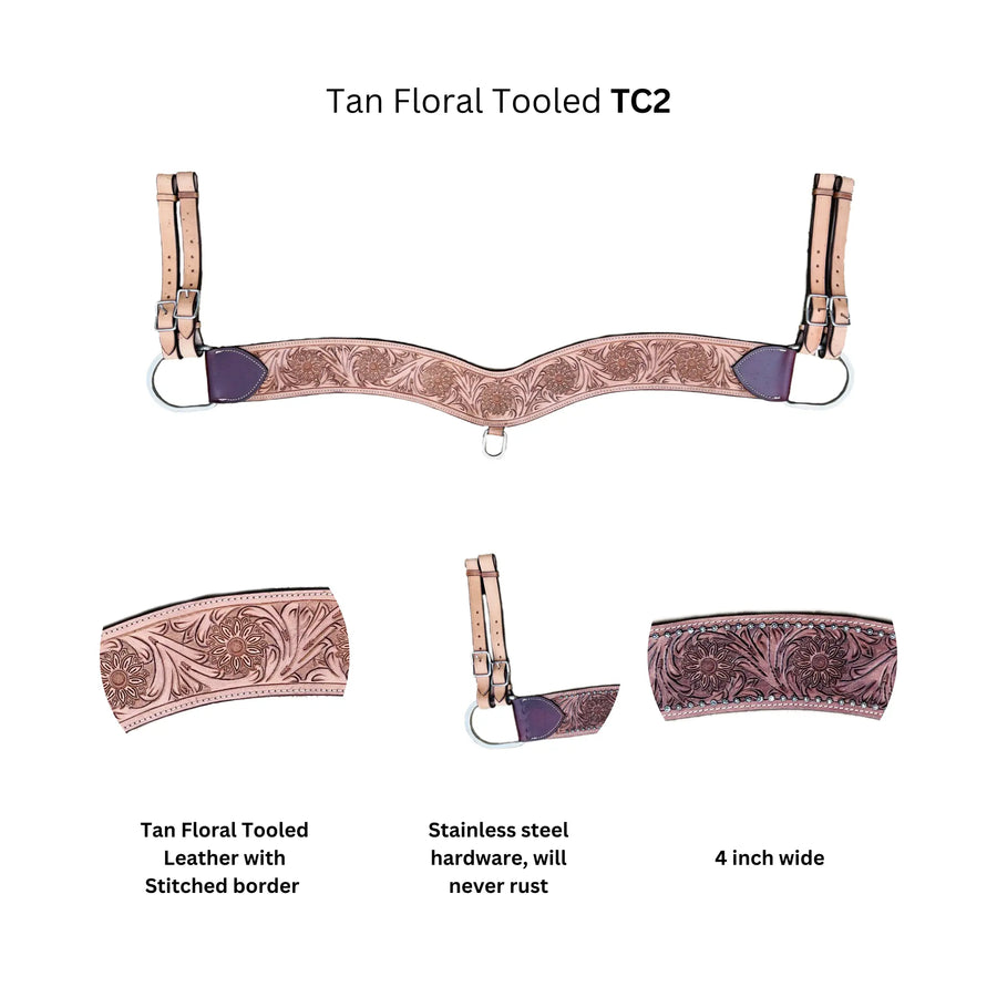 Leather Tooled Tripping Collars | 28inch - 36inch NewEngland Tack