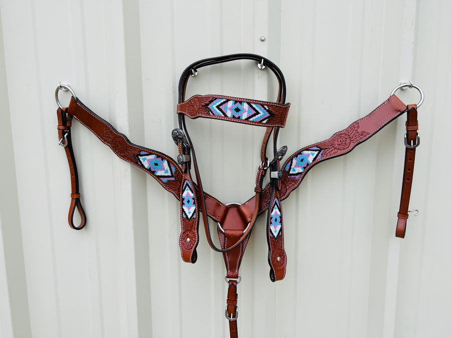 Navajo Beaded Headstall and Breast Collar Set NewEngland Tack