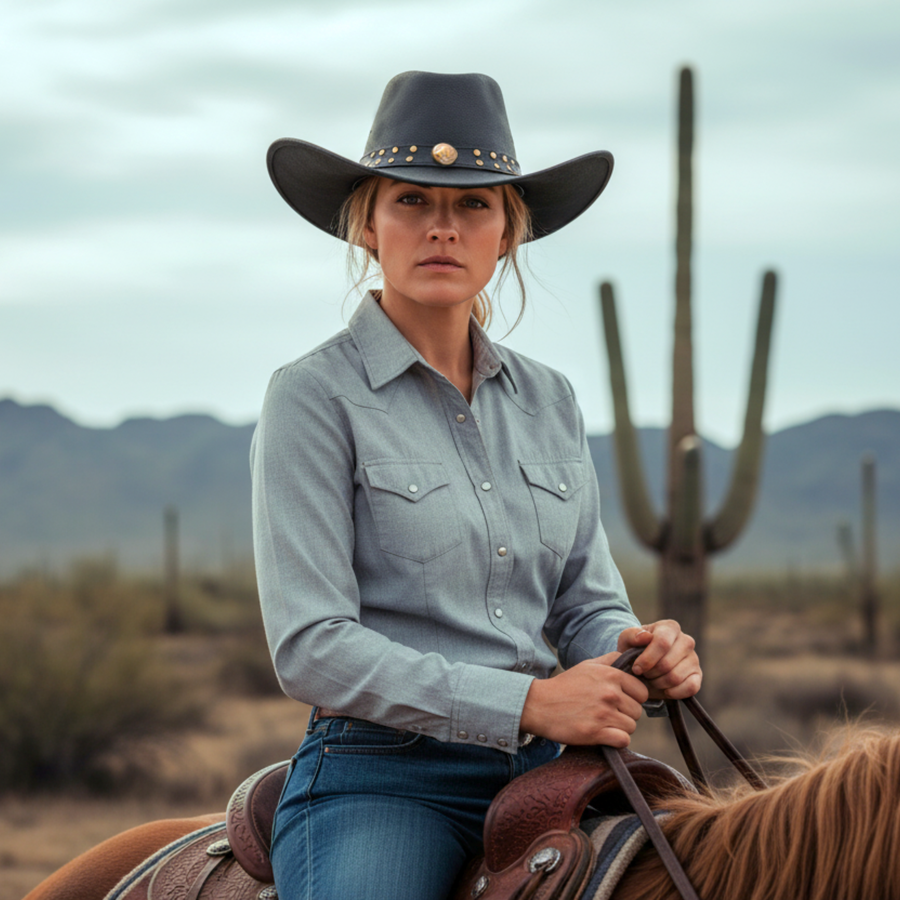 RESISTANCE Premium Australian Style Leather Cowboy Hat Shapeable Outback Hat for Men and Women