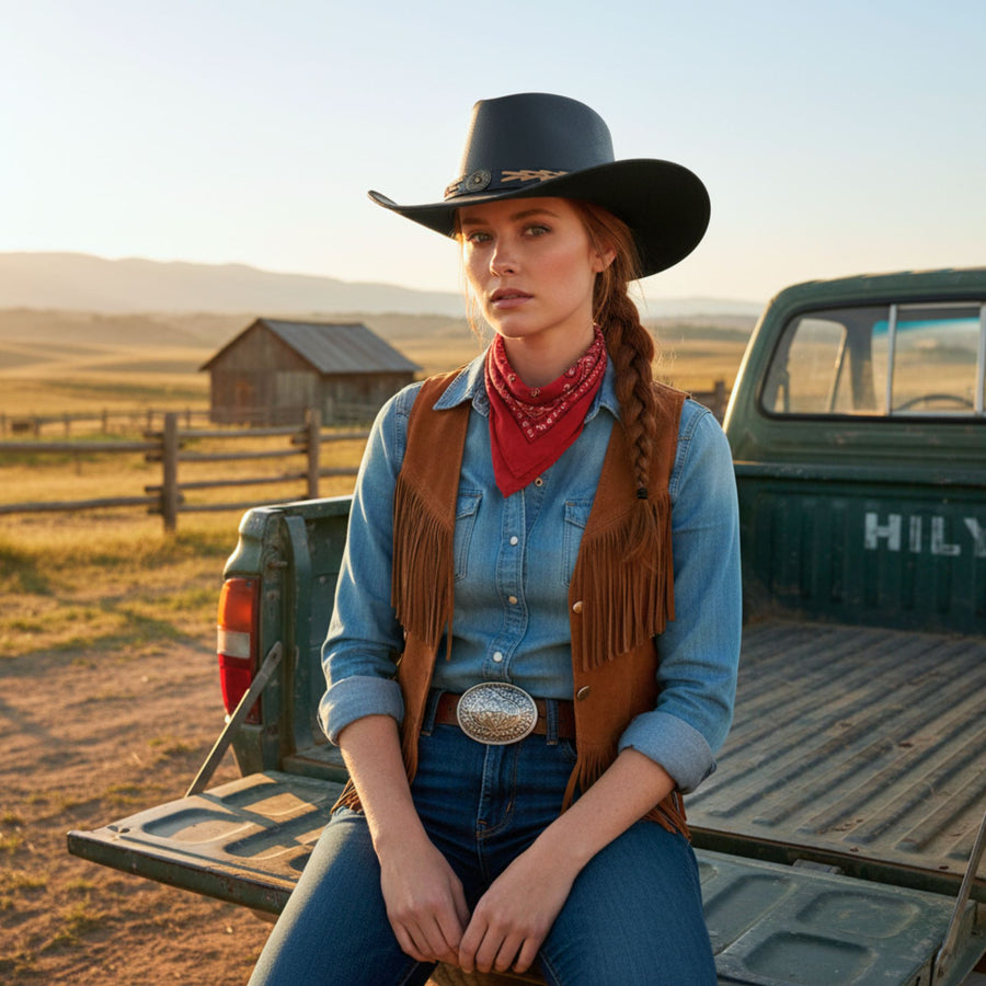 RESISTANCE Premium Australian Style Leather Cowboy Hat | Shapeable Outback Hat for Men and Women