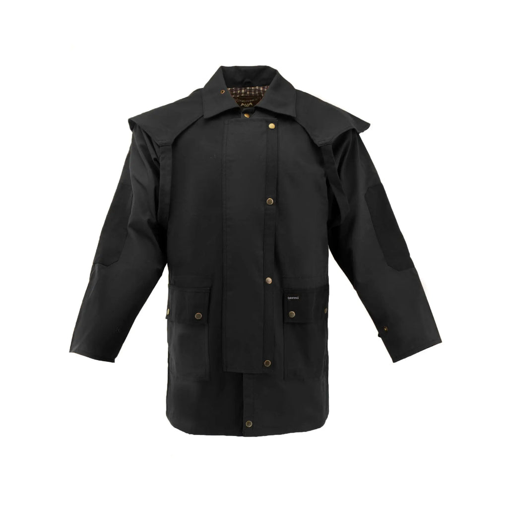 Oilskin Cotton Western Short Duster Jacket | Waterproof Breathable Long Sleeves 3/4 Length Duster - NewEngland Tack