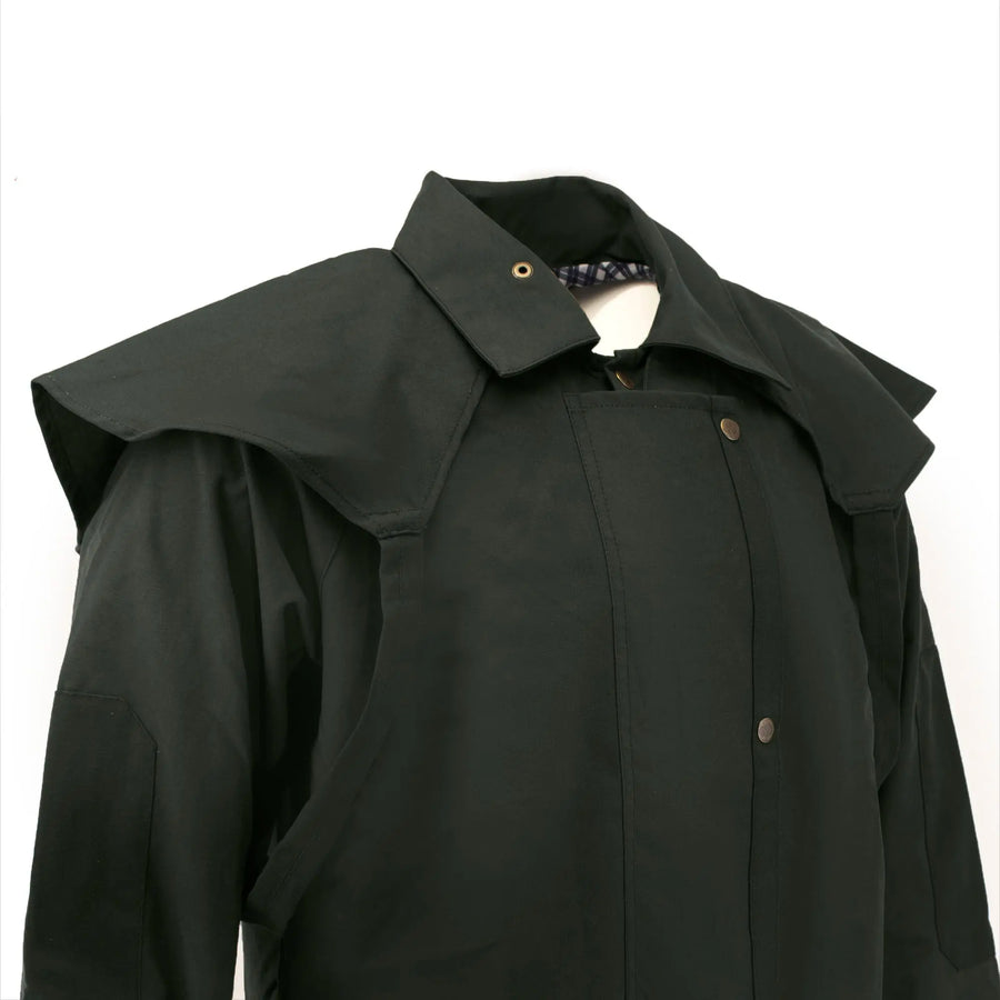 Oilskin Cotton Western Short Duster Jacket | Waterproof Breathable Long Sleeves 3/4 Length Duster - NewEngland Tack