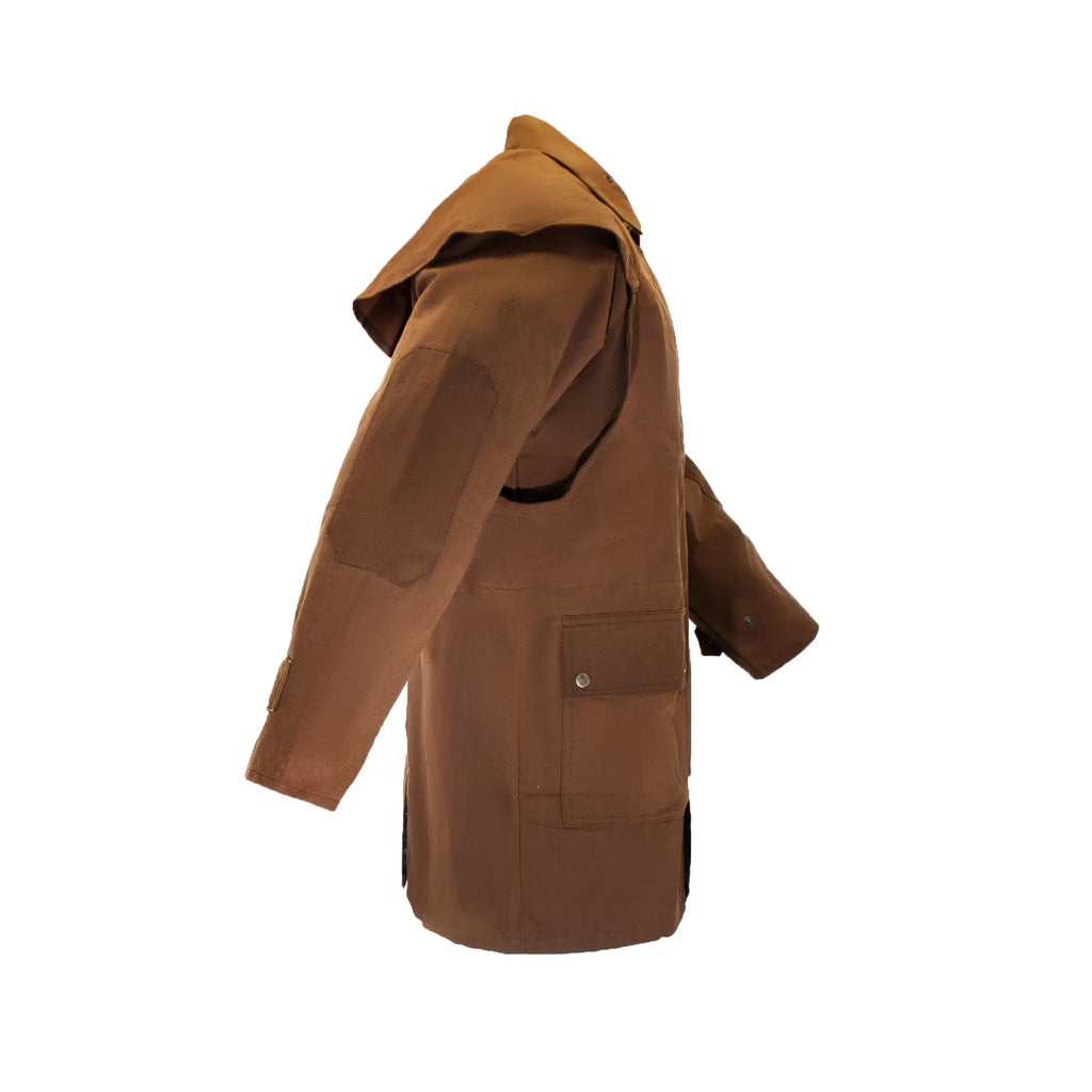 Oilskin Cotton Western Short Duster Jacket | Waterproof Breathable Long Sleeves 3/4 Length Duster - NewEngland Tack