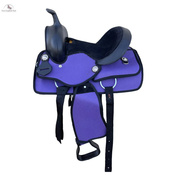 Youth Western New Generation Horse Synthetic Saddle - 10" 12" 13"- Blue/Black/Light Brown/Pink Color Saddle NewEngland Tack