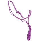 Reflective Nylon Rope Halter with 9Ft Lead | Adjustable Safety Night Glow Horse Halter