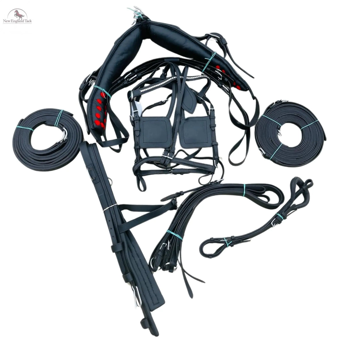Pony Regular Horse Leather Driving Harness- Complete Set - Leather - Black NewEngland Tack