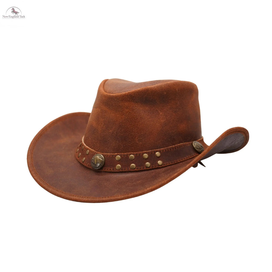 Premium Australian Style Leather Cowboy Hat | Shapeable Outback Hat for Men and Women NewEngland Tack