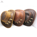 RESISTANCE Australian Leather Hat with Crocodile Band Teeth - Dundee Style | Outback Hat for Men and Women NewEngland Tack