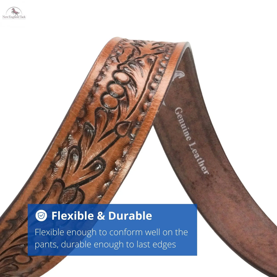 RESISTANCE Cowboy No Buckle Belt For Men | 1.5" Wide Western Belt Leather Strap | Western Belt for Jeans NewEngland Tack