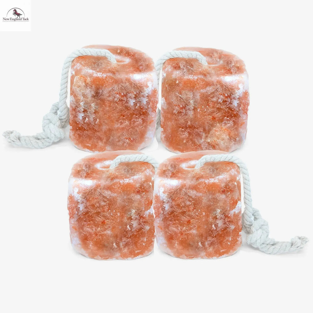 Resistance Pink Himalayan Salt Lick Block with Rope for Horses, Cattle, Deer, Goats, and Livestock – (Each Block Weight 6 lbs) NewEngland Tack