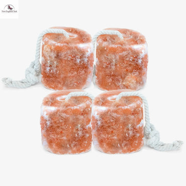 Resistance Pink Himalayan Salt Lick Block with Rope for Horses, Cattle, Deer, Goats, and Livestock – (Each Block Weight 6 lbs) NewEngland Tack