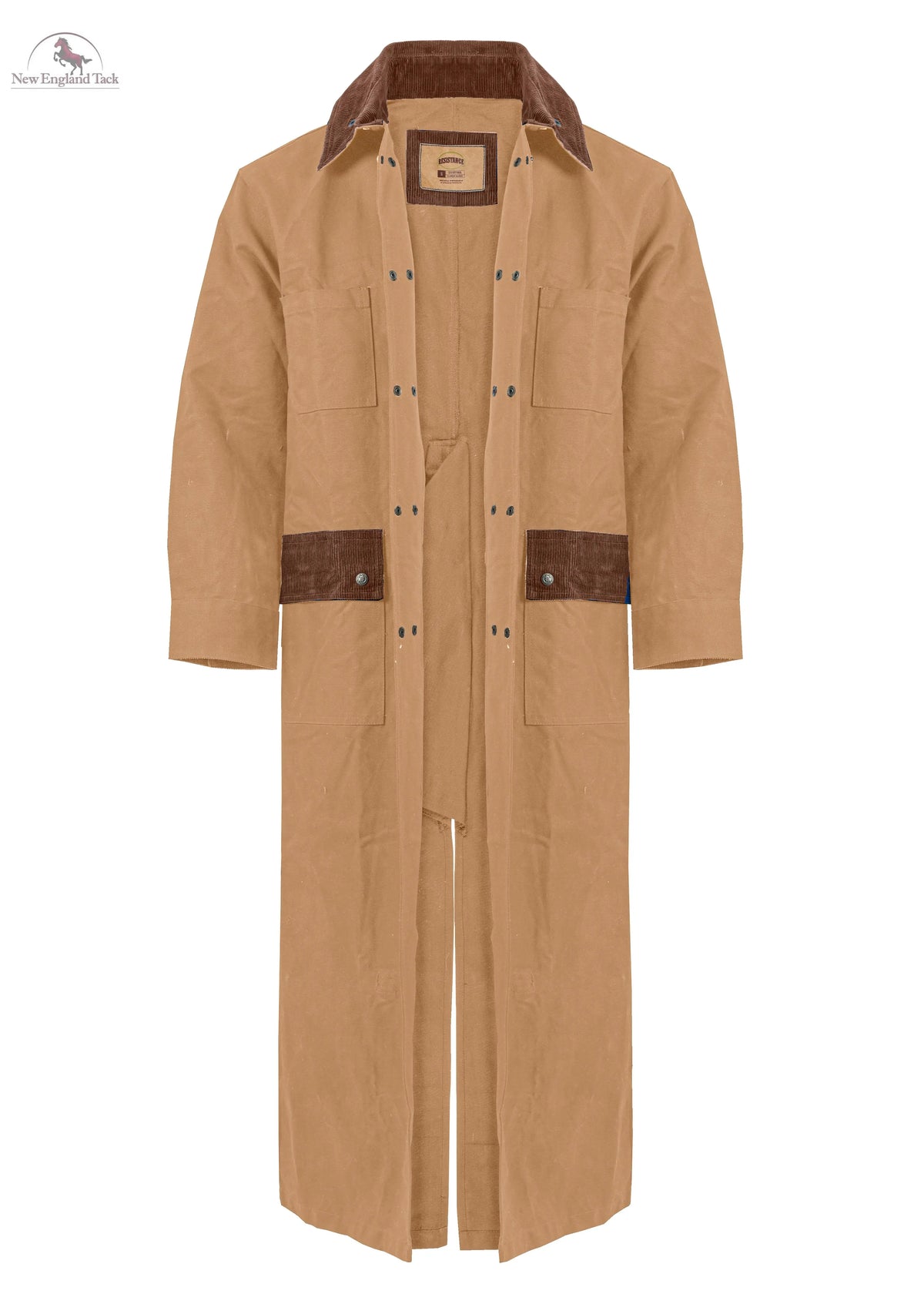 RESISTANCE Western Long Old Cowboy Canvas Jacket - Range wear Canvas Duster Coat NewEngland Tack