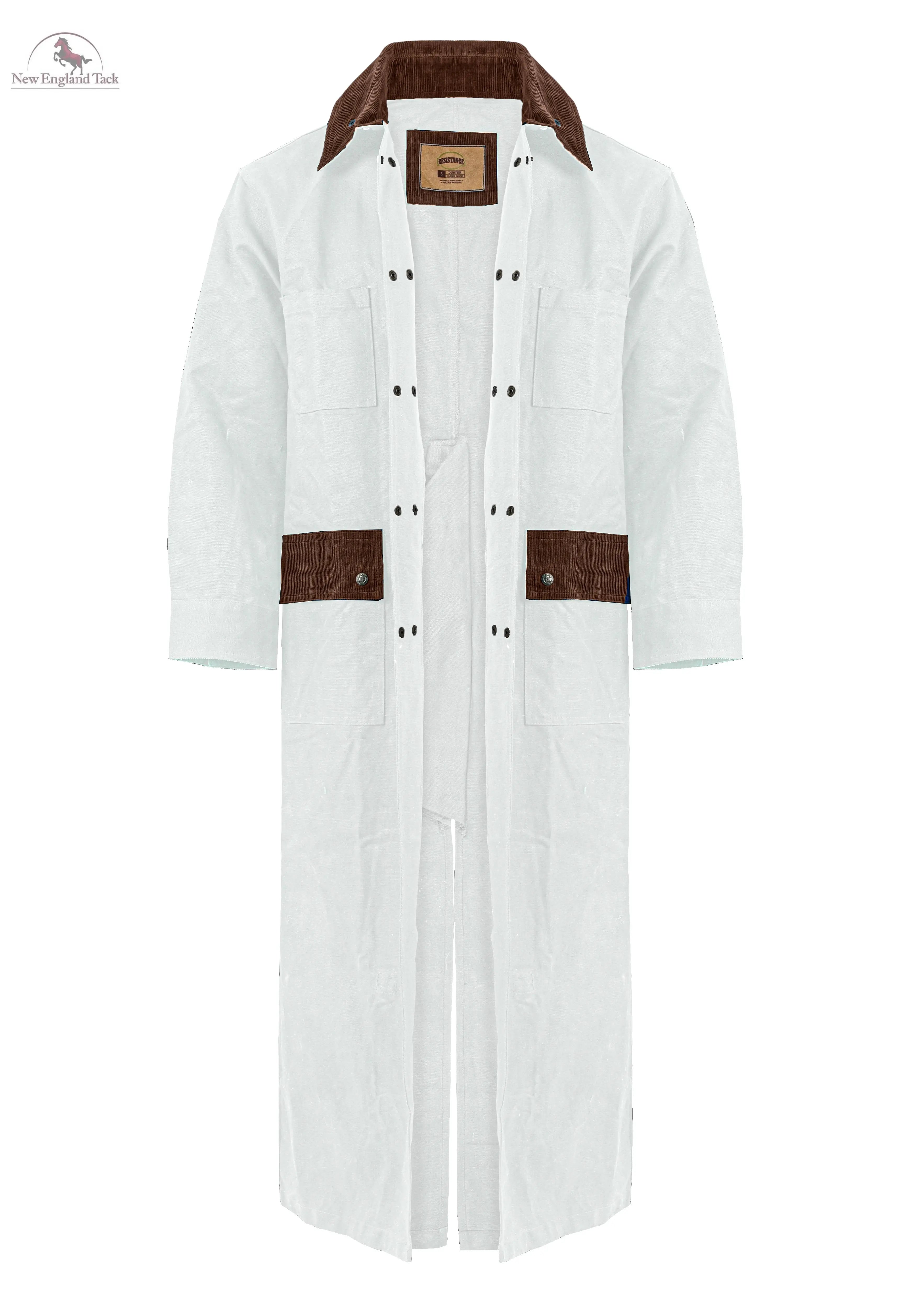 RESISTANCE Western Long Old Cowboy Canvas Jacket - Range wear Canvas Duster Coat NewEngland Tack
