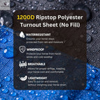 Resistance 1200 Denier Lightweight No Fill Water Resistant Breathable Horse Rain Sheet NewEngland Tack