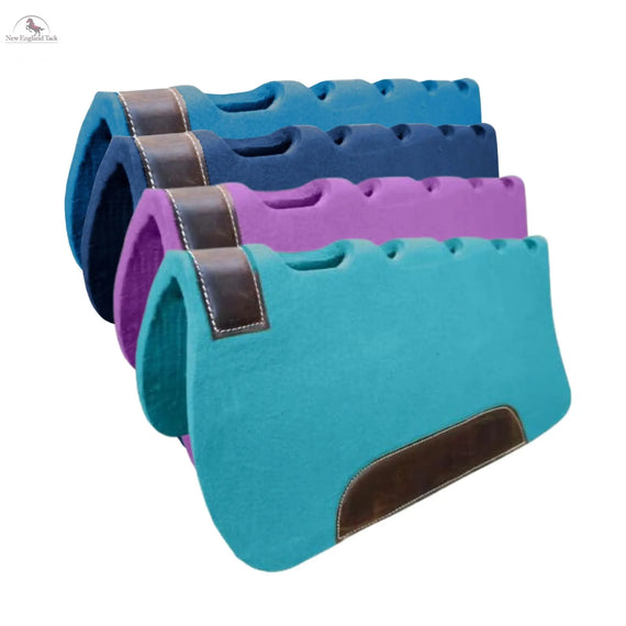Resistance 31"x32" Handmade Premium Quality Synthetic Felt Cut-Back Pad with Vent Holes Western Cutter Style Saddle Pad for Horse Riding | Available in 1.5" Thickness Newenglandtack