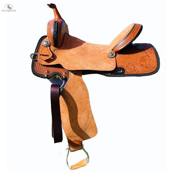 Resistance Basket weave Tooled Roughout Barrel Western Saddle NewEngland Tack