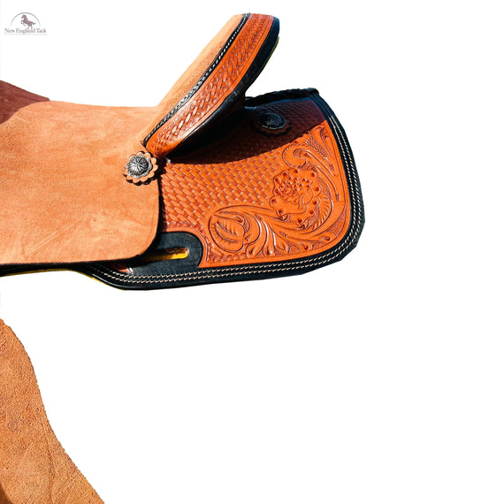 Resistance Basket weave Tooled Roughout Barrel Western Saddle NewEngland Tack