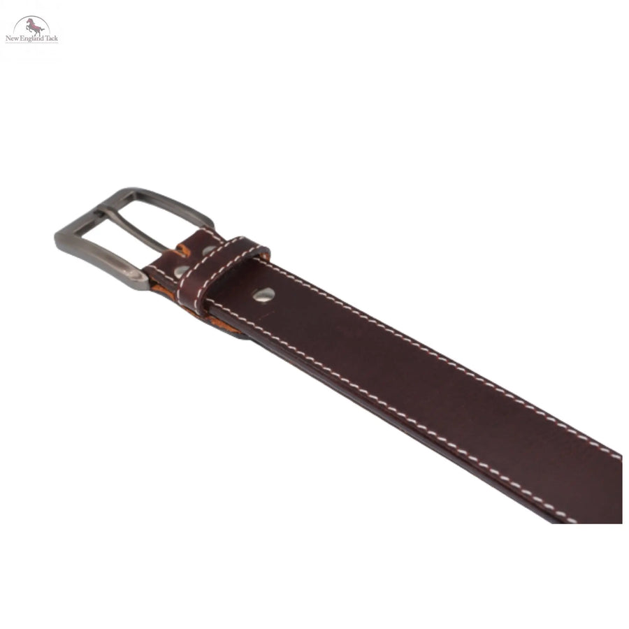 Resistance Belts - Premium Brown Heavy Duty Leather Belt for Men - Genuine Leather Belt for Work and Style NewEngland Tack
