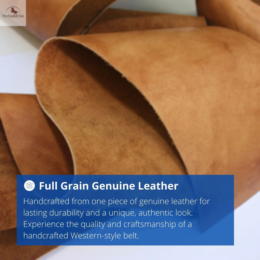 Resistance Classic Western Style Full Grain Leather Belt 1-1/2"(38mm) Wide- Comfortable Accessory With Free Buckle NewEngland Tack