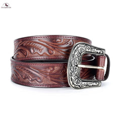 Resistance Classic Western Style Full Grain Leather Belt 1-1/2"(38mm) Wide- Comfortable Accessory With Free Buckle