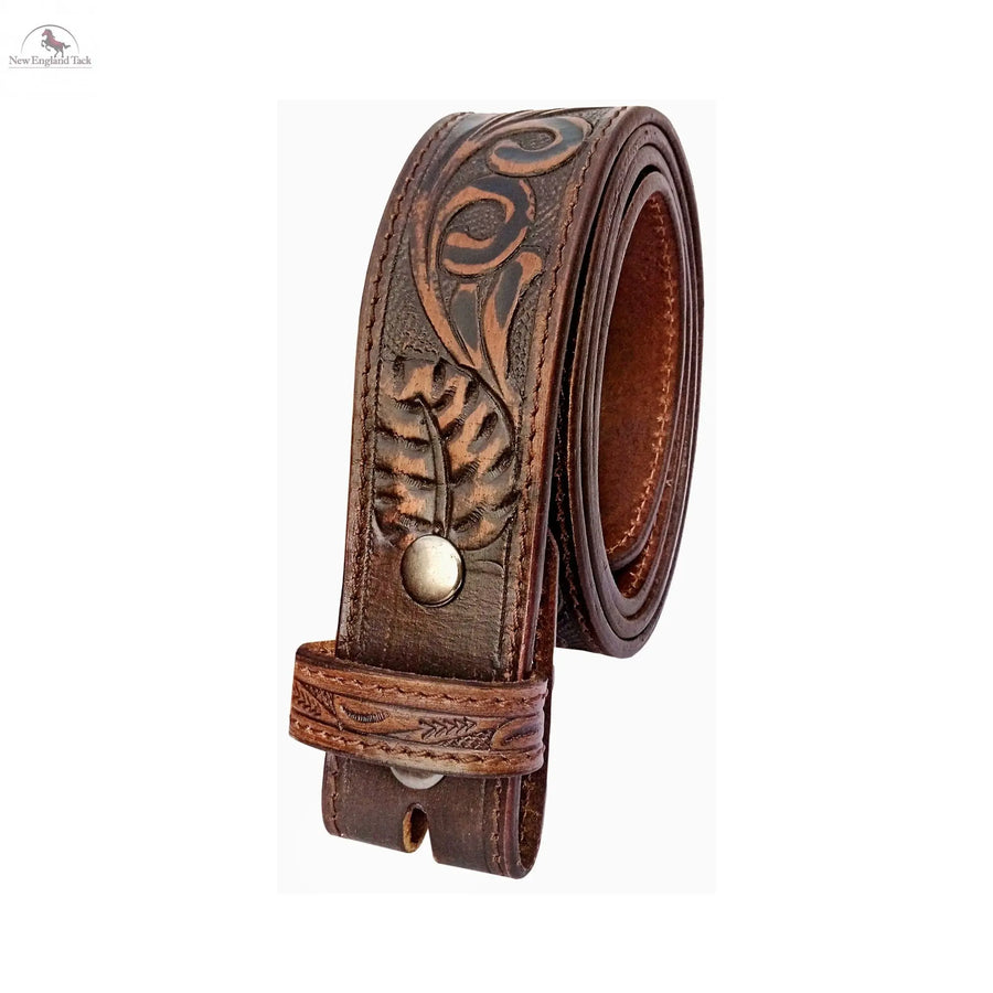 Resistance Floral Coffee Brown Women's Cowgirl Cowboy Country Belt  With Floral Embossed Silver Buckle NewEngland Tack