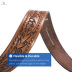 Resistance Floral Coffee Brown Women's Cowgirl Cowboy Country Belt  With Floral Embossed Silver Buckle NewEngland Tack
