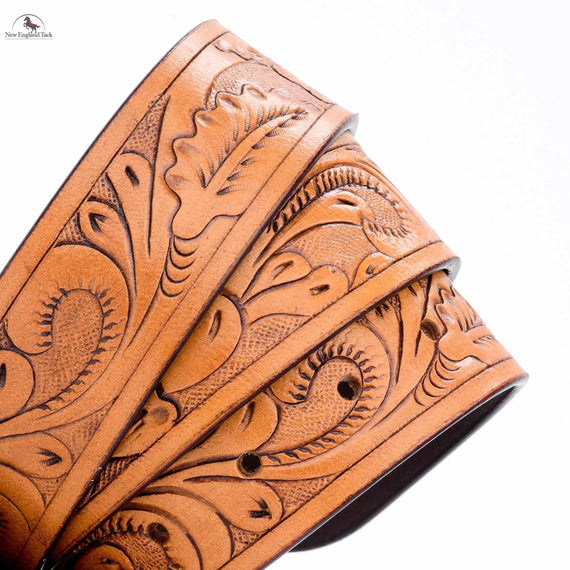 Resistance Floral Medium Brown Women's Cowgirl Cowboy Country Belt  With Floral Embossed Silver Buckle NewEngland Tack