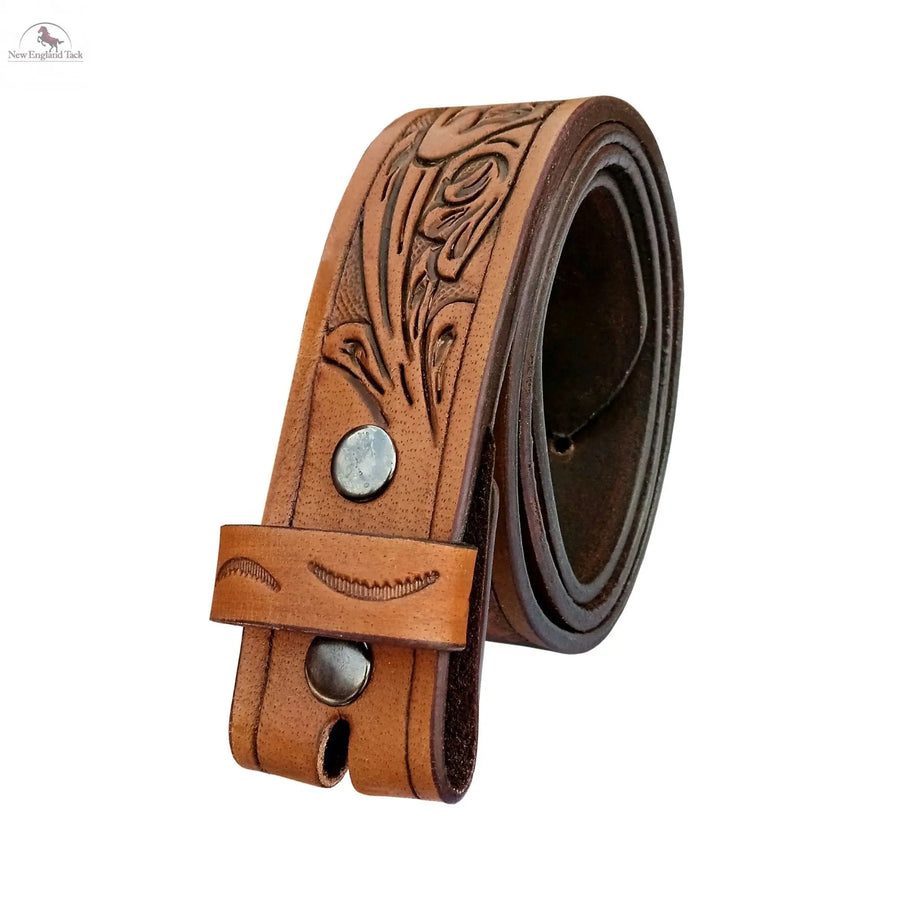 Resistance Floral Tea Brown Women's Cowgirl Cowboy Country Belt  With Floral Embossed Silver Buckle NewEngland Tack
