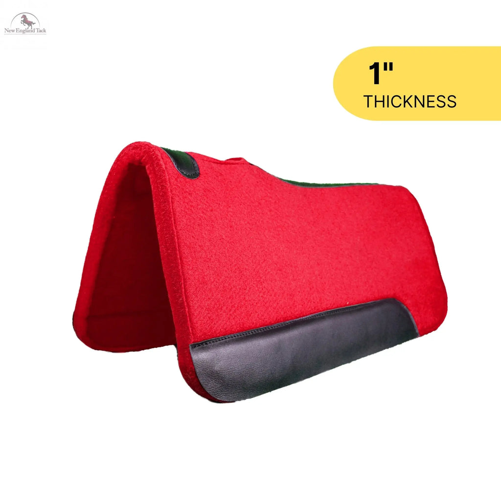 Resistance Handcrafted 31” x 32” Synthetic Felt Performance Saddle Pad with Wear Leathers for Horse Saddle, Handmade Long Lasting Felt Saddle Pad for Horse Available in 1" Thickness Newenglandtack