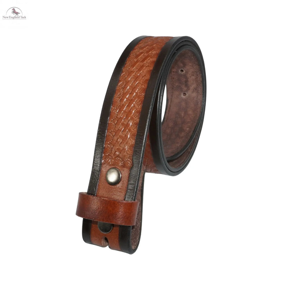 Western Leather Belt - Basketweave - Full Grain - Removeable Belt Strap - Cowboy Rodeo NewEngland Tack