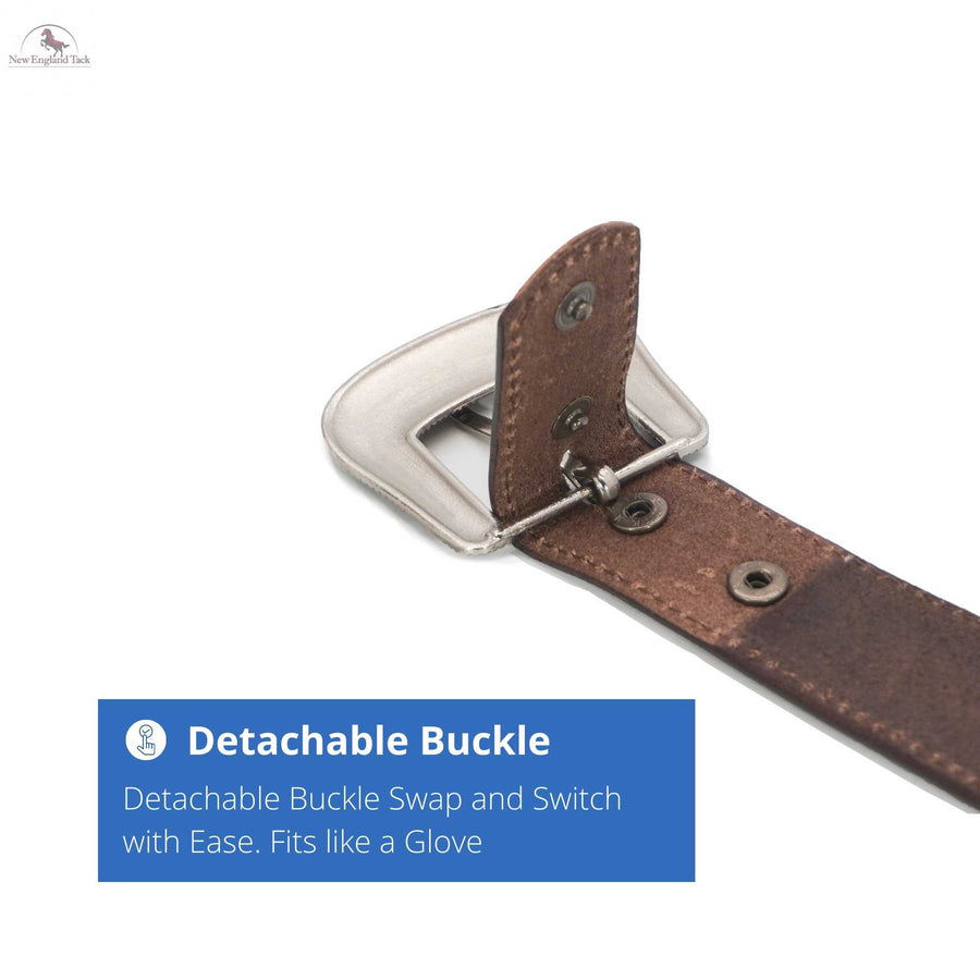 Western Leather Belt - Basketweave - Full Grain - Removeable Belt Strap - Cowboy Rodeo NewEngland Tack
