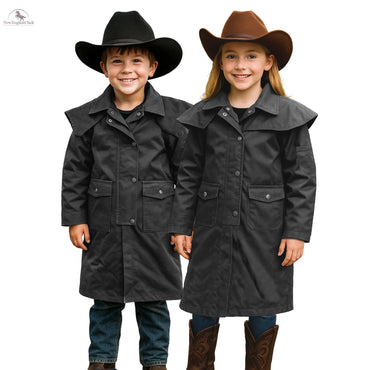 Resistance Kids Western Oilskin Waterproof Duster Coat NewEngland Tack
