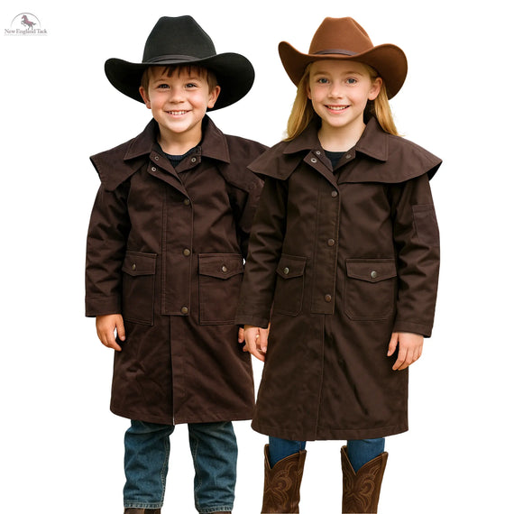 Resistance Kids Western Oilskin Waterproof Duster Coat NewEngland Tack