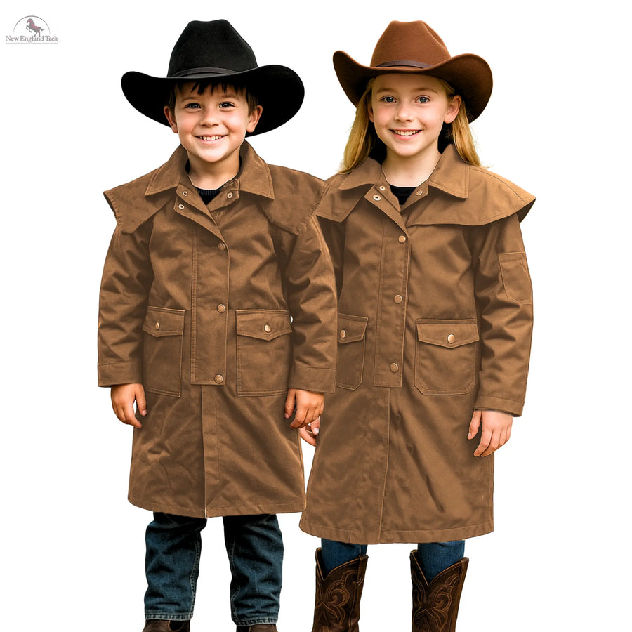 Resistance Kids Western Oilskin Waterproof Duster Coat NewEngland Tack