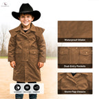 Resistance Kids Western Oilskin Waterproof Duster Coat NewEngland Tack
