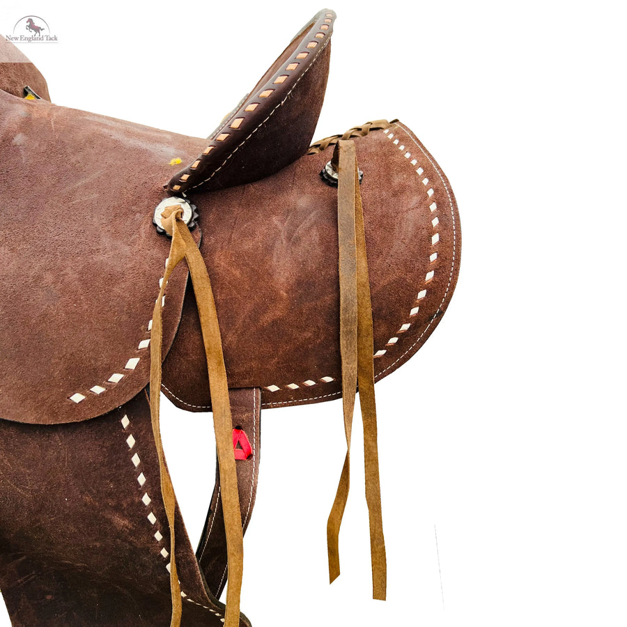 Resistance Kids Western Saddle Leather Horse Ranch Saddle 10" to 13" NewEngland Tack