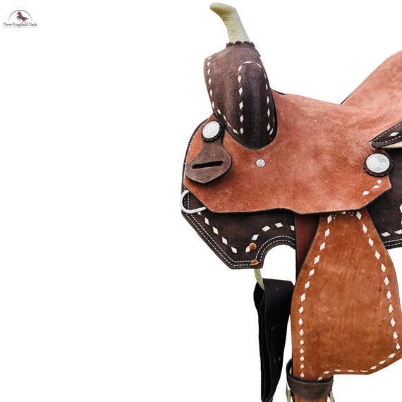 Resistance Kids-Youth Western Horse Barrel Saddle, Rawhide Cantle 12" 13" - NewEngland Tack
