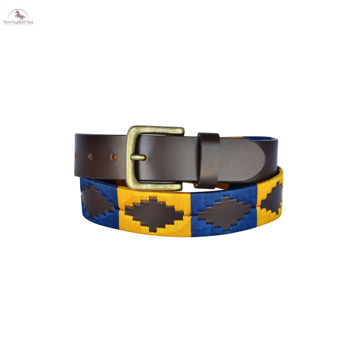 Resistance Polo Belt for Men | Hand Stitched Leather Belt With Colorful Embroidery | Gaucho Style Belt 1.5 Wide NewEngland Tack