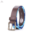 Resistance Polo Belt for Men | Hand Stitched Leather Belt With Colorful Embroidery | Gaucho Style Belt 1.5” Wide NewEngland Tack