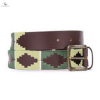 Resistance Polo Belt for Men | Hand Stitched Leather Belt With Colorful Embroidery | Gaucho Style Belt 1.5” Wide NewEngland Tack