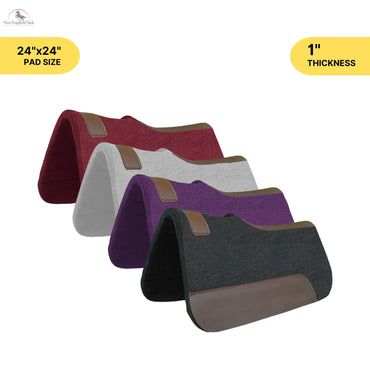 Resistance Pony 24 x 24 Felt Performance Saddle Pad with Wear Leathers 1" Thick NewEngland Tack