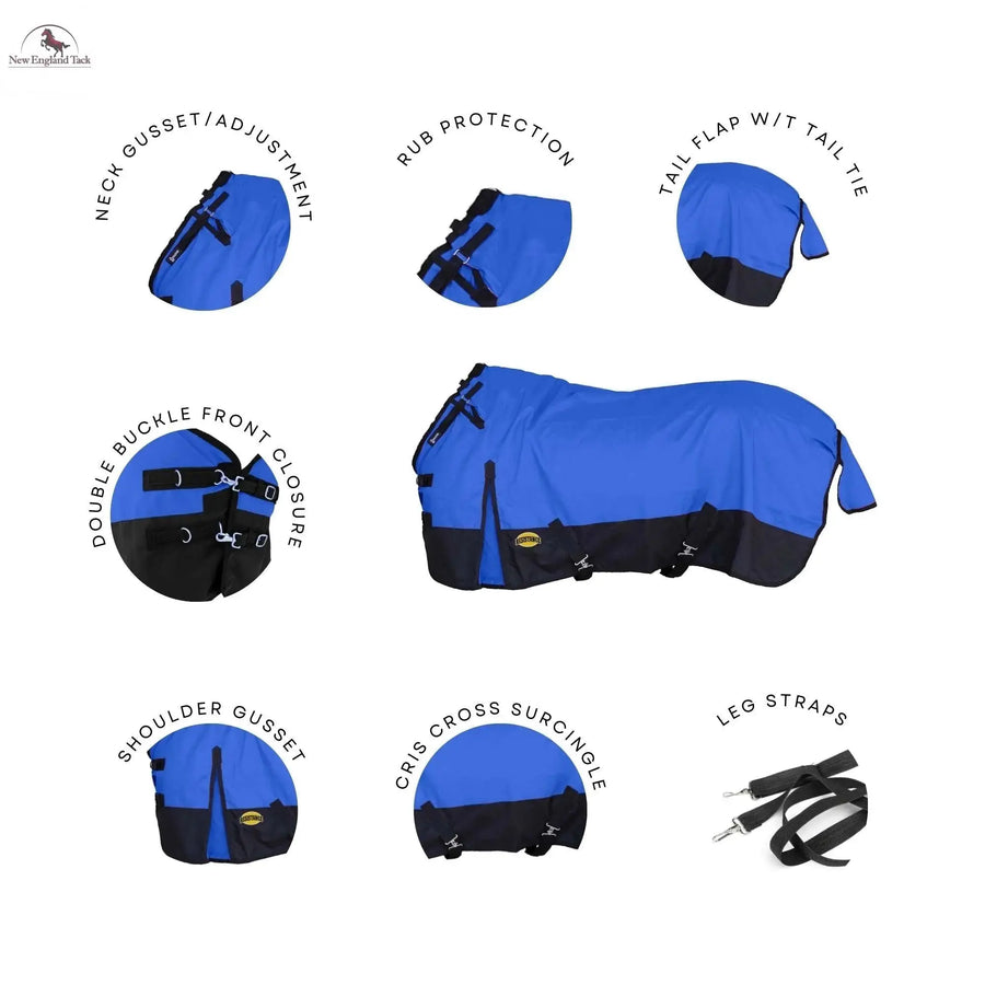 Resistance Premium 1680 Denier Waterproof Horse Turnout Blanket - 300 Grams Fill - NewEngland Tack