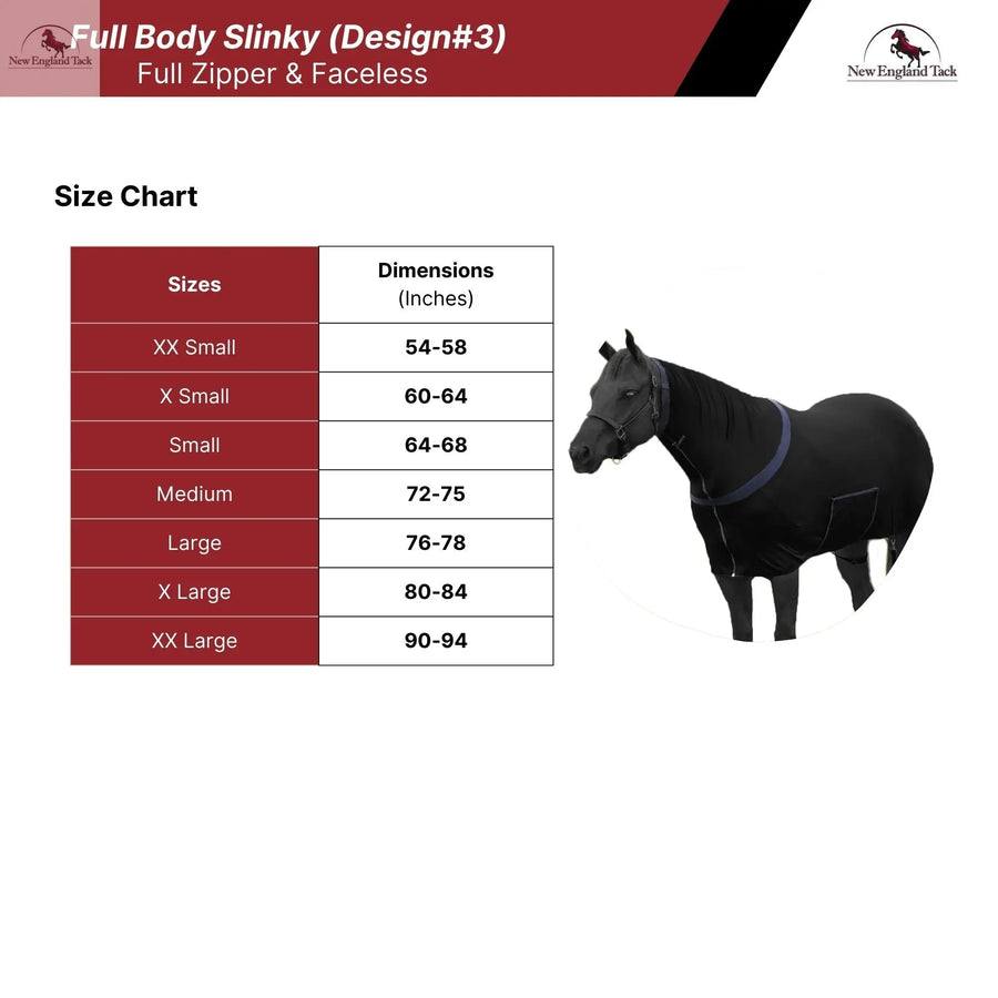 Resistance Premium Horse Full Body Slinky - Full Zipper & Faceless - Lycra Material NewEngland Tack