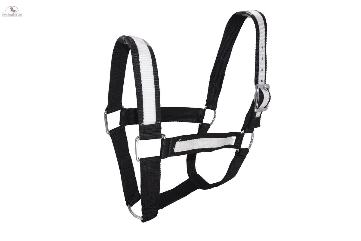 Resistance Premium Nylon Draft Halter with Overlay - Adjustable Horse Halter for Draft Size - Multiple Colors (Navy Blue, Black, Brown, Purple) - SS Hardware NewEngland Tack