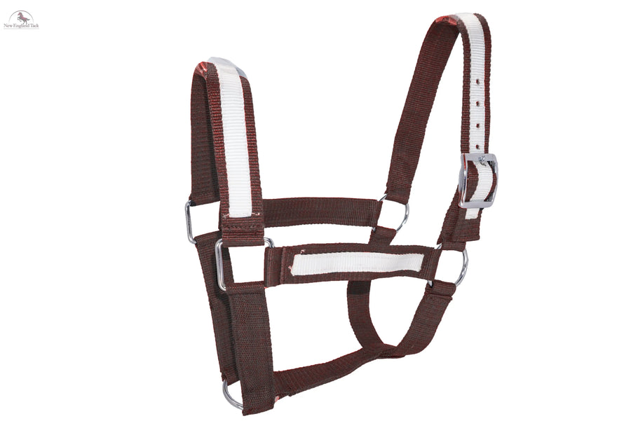 Resistance Premium Nylon Draft Halter with Overlay - Adjustable Horse Halter for Draft Size - Multiple Colors (Navy Blue, Black, Brown, Purple) - SS Hardware NewEngland Tack